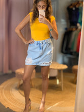 Load image into Gallery viewer, Medium Waist Ripped Jeans Skirt
