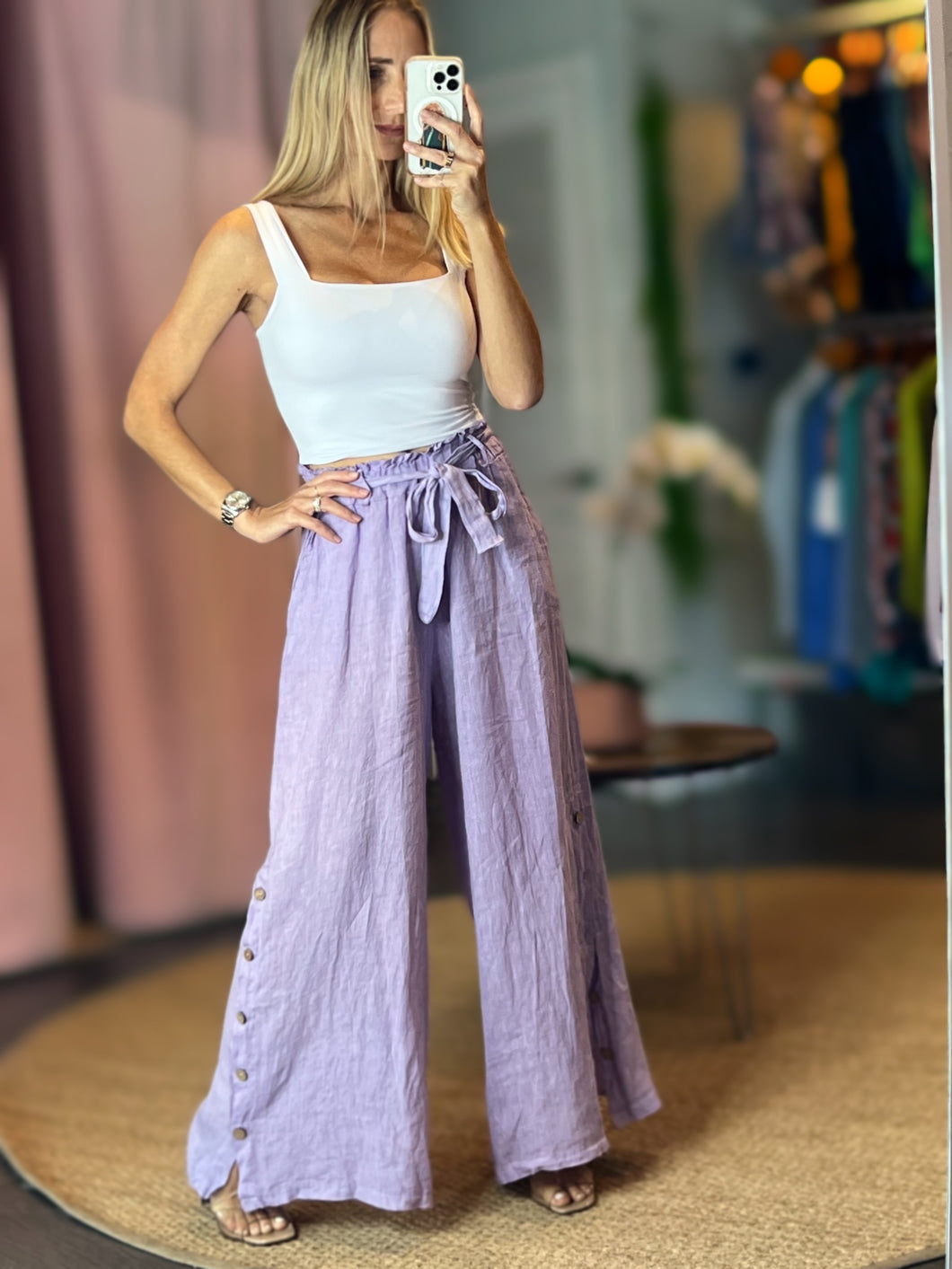 Leticia High Waisted Linen Pants