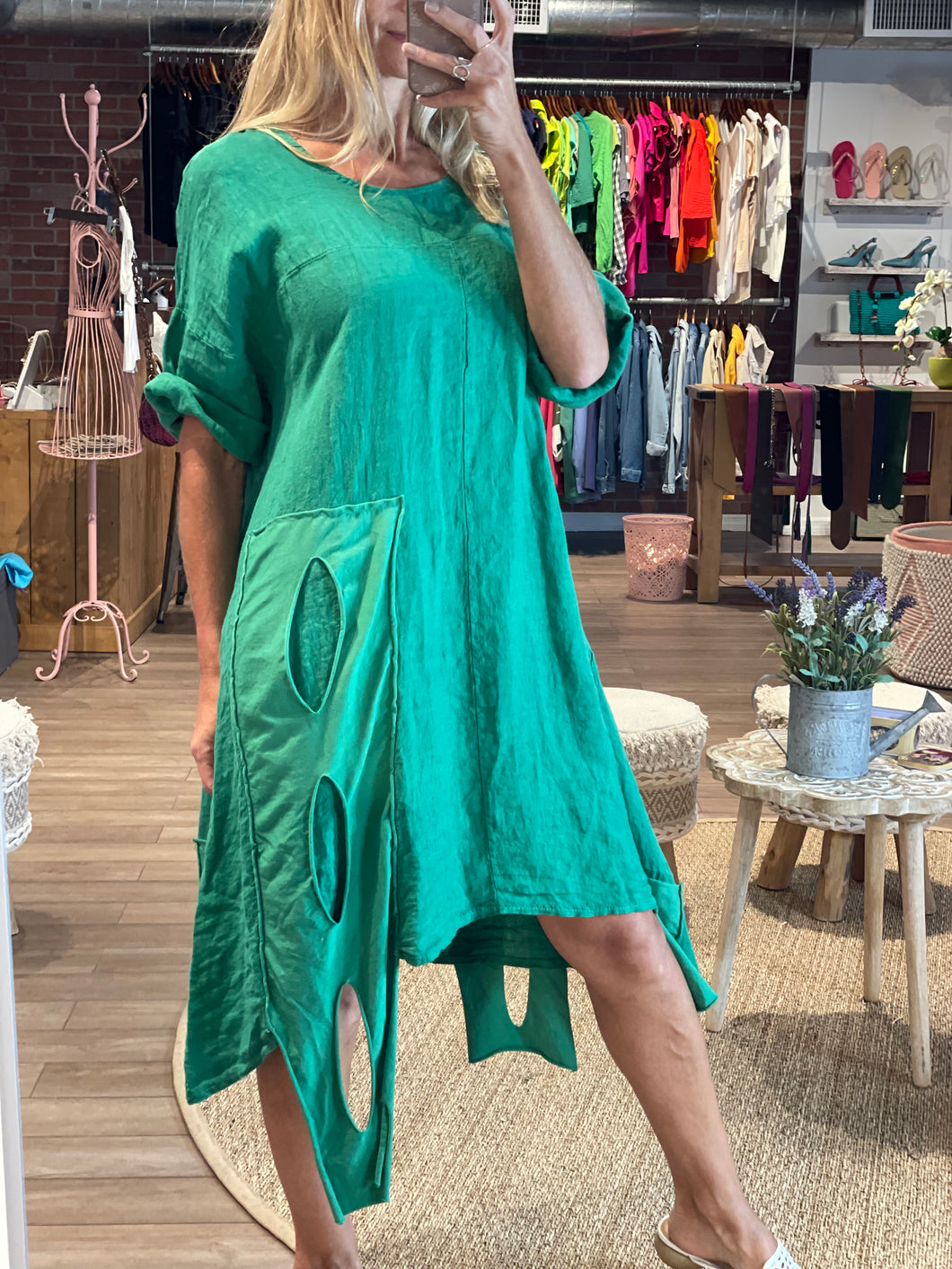 Kate Green Linen Dress