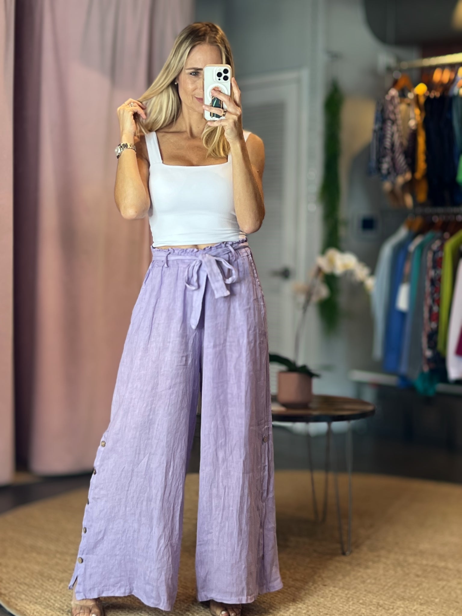 Leticia High Waisted Linen Pants